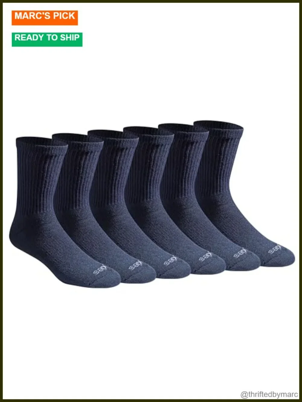 6 Pack Men's Mid-Crew Moisture Control Socks Arch Support Calf Athletic Socks